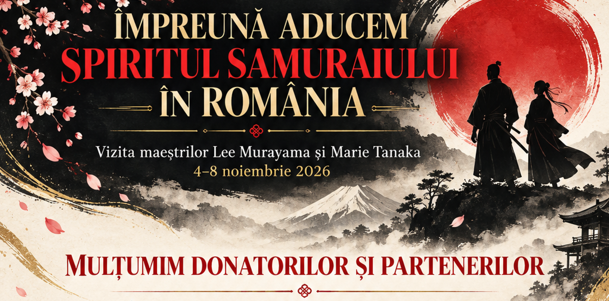Spiritul samuraiului în România — Soke Lee Murayama și Shihan Marie Tanaka, 4–8 noiembrie 2026